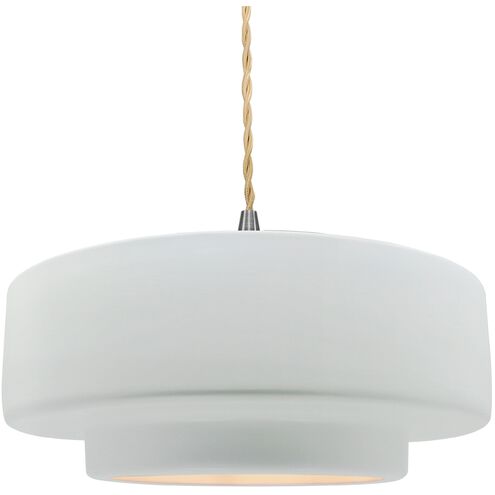 Radiance 1 Light 14.5 inch Gloss White and Brushed Nickel Pendant Ceiling Light