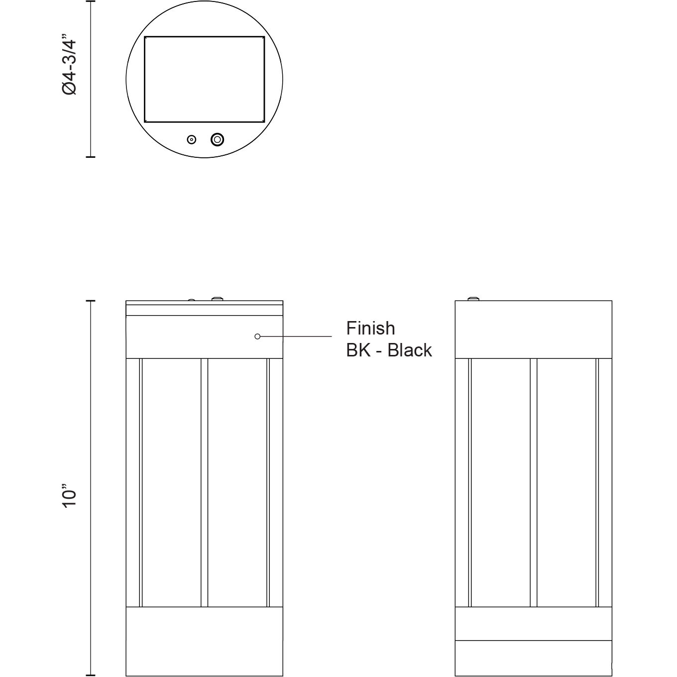 Suara 10 inch 3 watt Black Exterior Portable Lamp