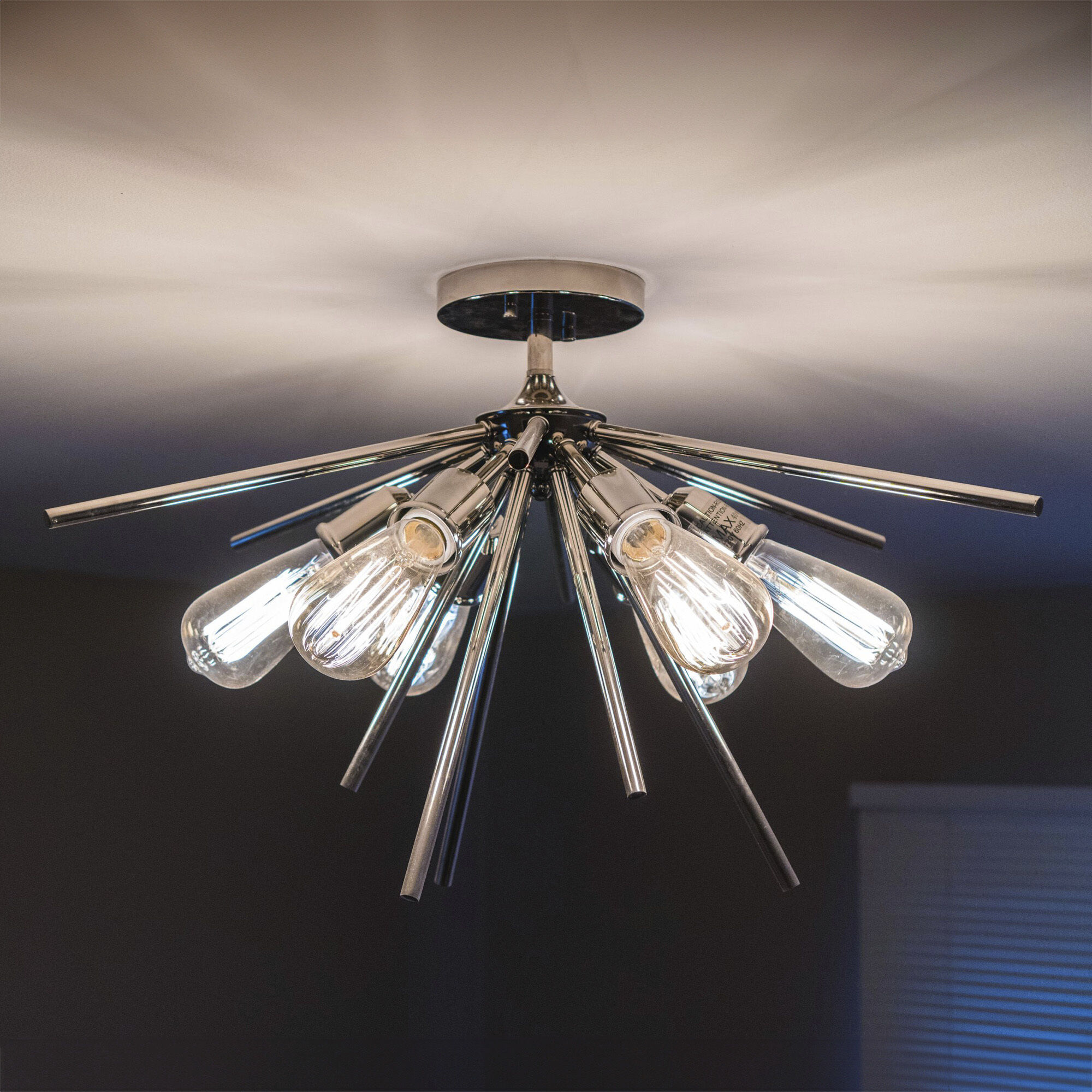 Estelle LED 24 inch Polished Nickel Semi-Flush Mount Ceiling Light