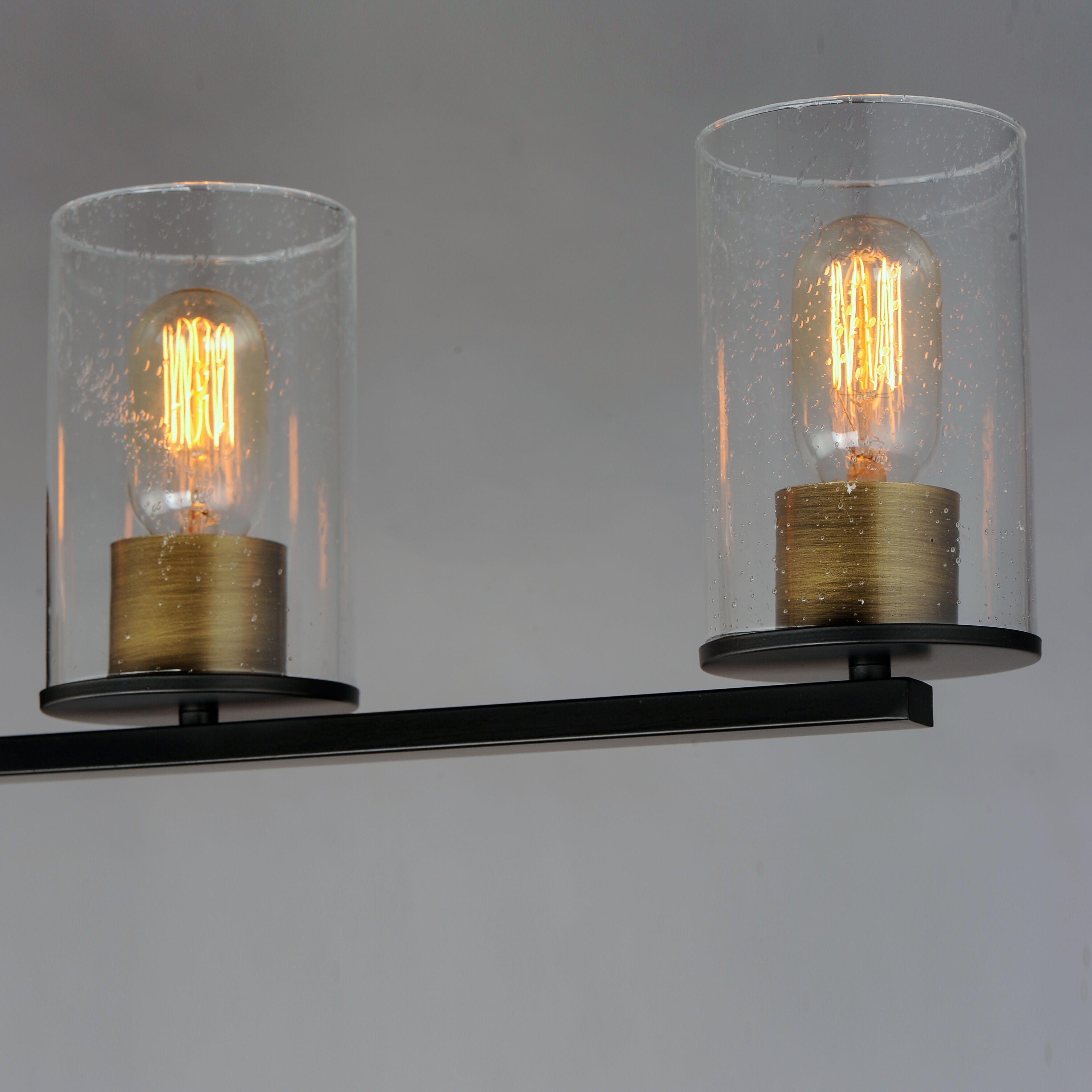 Sleek 5 Light 40 inch Antique Brass/Black Bath Vanity Wall Light