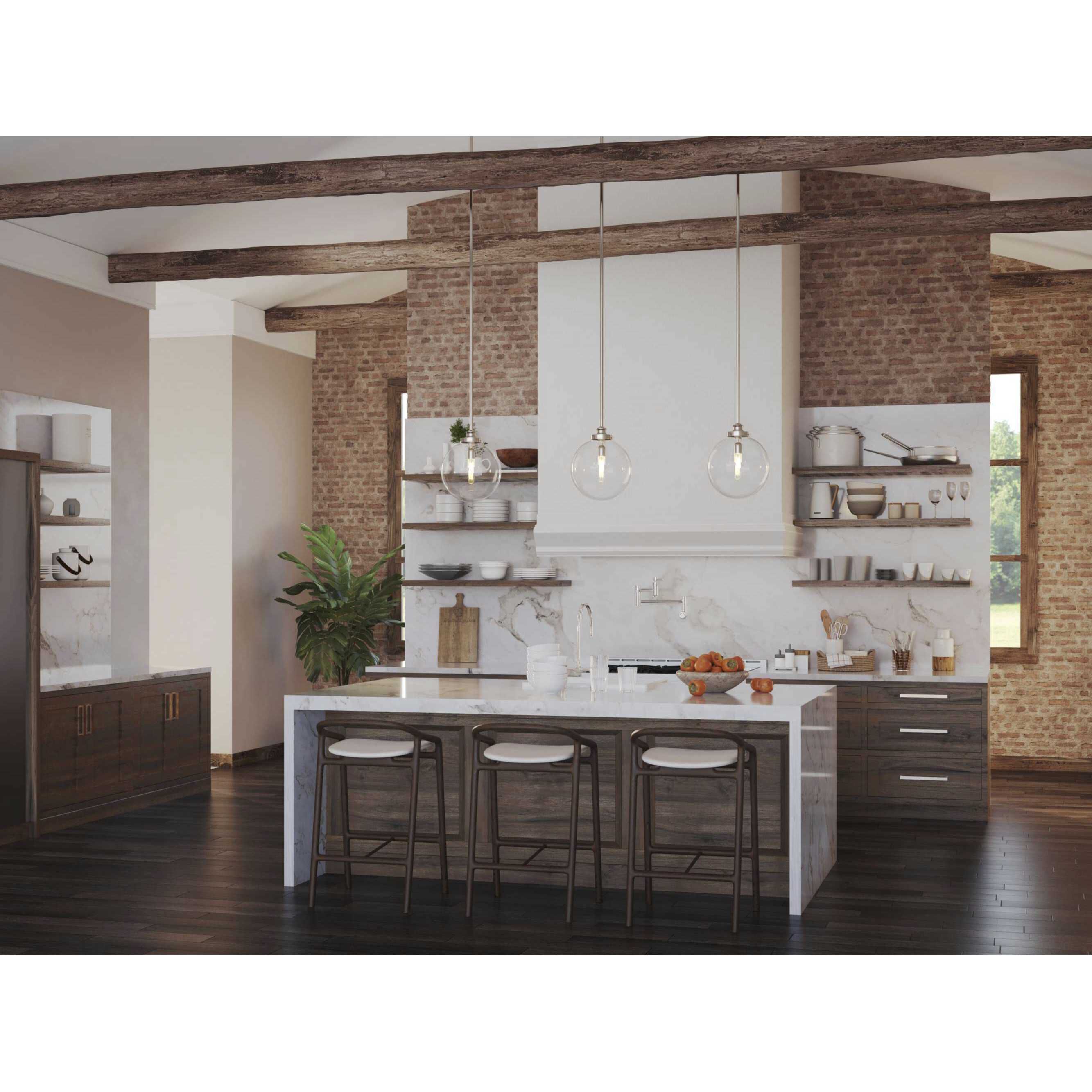 Penn 1 Light 12 inch Polished Nickel Pendant Ceiling Light, Large