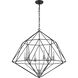 Geo 6 Light 30 inch Matte Black and Chrome Chandelier Ceiling Light