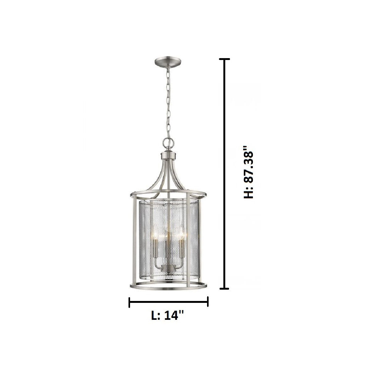 Verona 3 Light 14 inch Brushed Nickel Foyer Pendant Ceiling Light