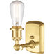 Ballston Bare Bulb LED 4.5 inch Satin Gold Sconce Wall Light, Ballston