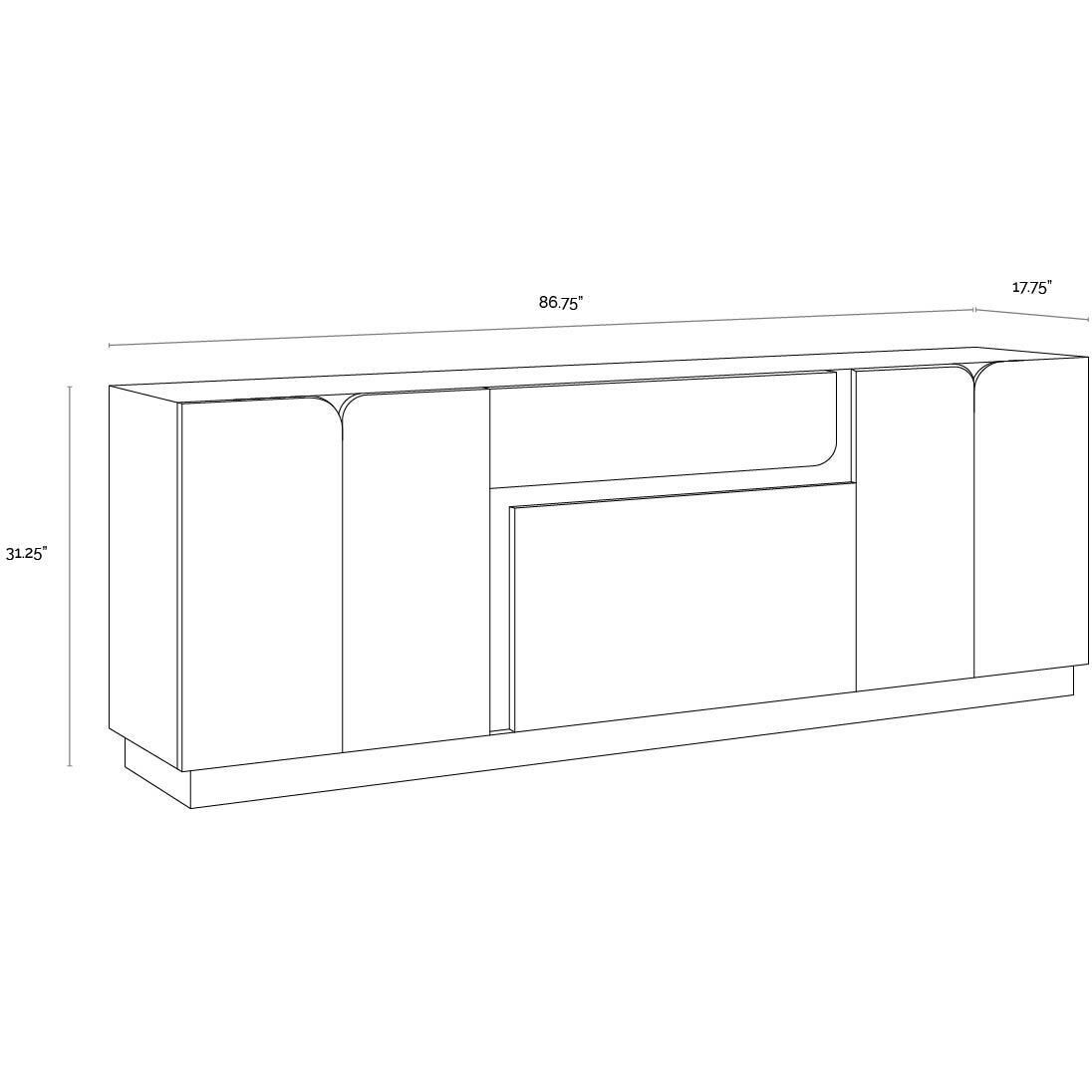 Arezza 86.75 X 17.75 inch Light Wash Sideboard
