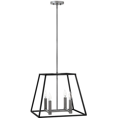 Fulton 4 Light 18 inch Aged Zinc with Antique Nickel Indoor Foyer Pendant Ceiling Light