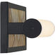 Yep Stratum 1 Light 17.5 inch Matte Black with Moon Rock Slate Vanity Light Wall Light