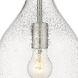 Salem LED 8.5 inch Brushed Satin Nickel Mini Pendant Ceiling Light in Seedy Glass