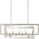 Middleton 11 Light 54 inch Contemporary Silver Leaf Linear Chandelier Ceiling Light