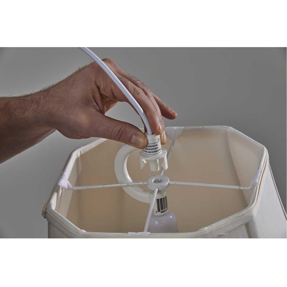 Tall Drum 1 Light 13 inch White Portable Pendant Ceiling Light, with Plug, Simplee Adesso