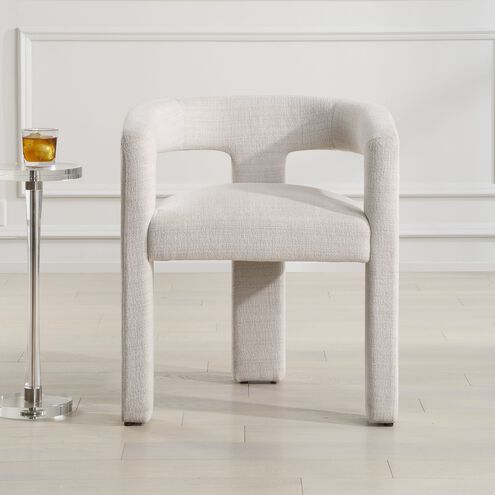 Perspective Ecru Polyester Fabric Dining Chair