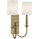 Lloyd Bath Wall Light in Aged Brass