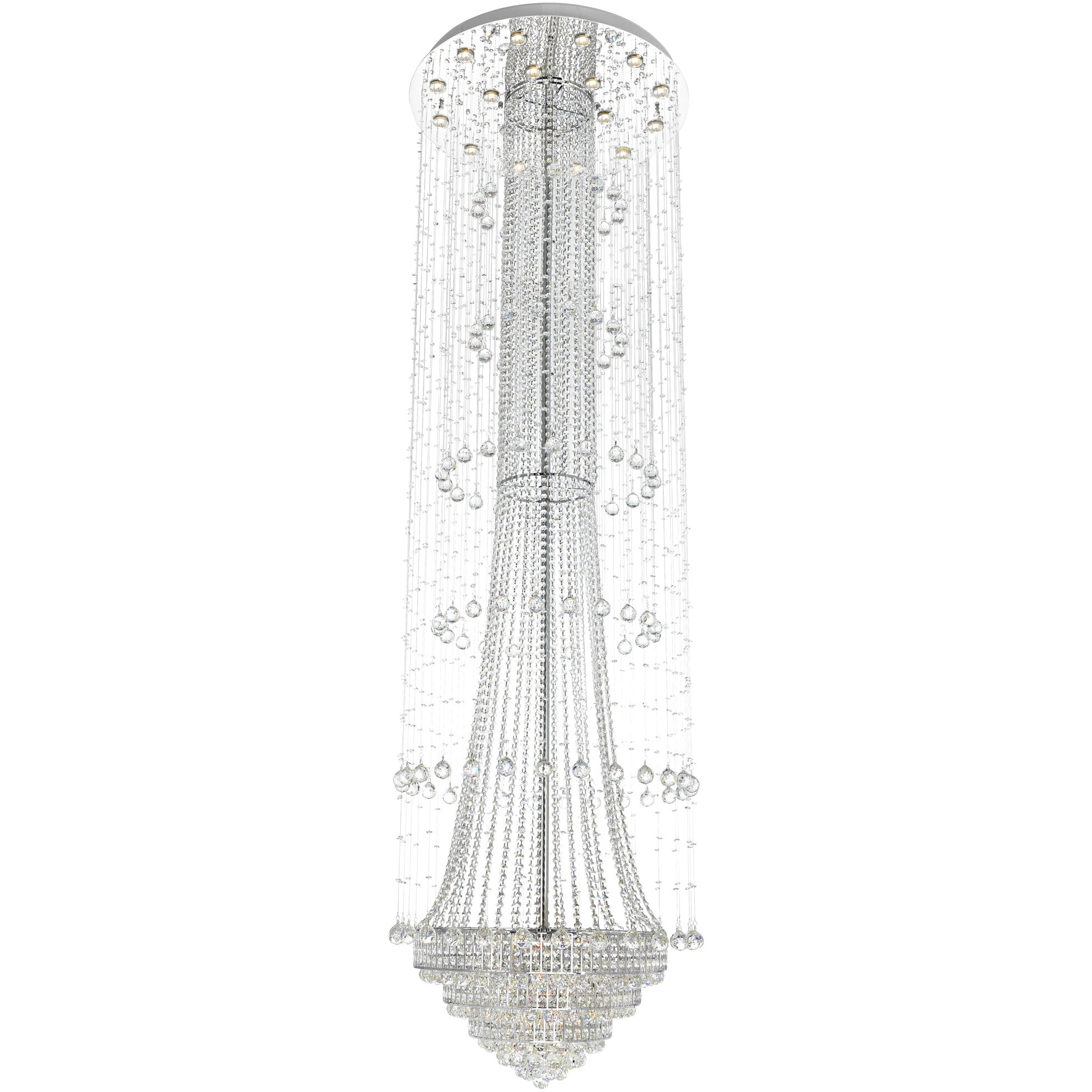 Hallway 32 Light 32 inch Chrome Flush Mount Ceiling Light