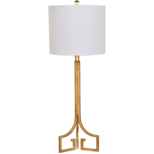 Lux 34 inch 150 watt Gold Leaf Table Lamp Portable Light