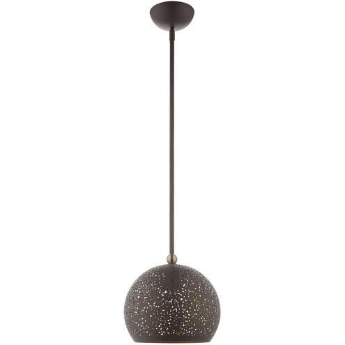 Charlton 1 Light 10 inch Bronze with Antique Brass Accents Pendant Ceiling Light