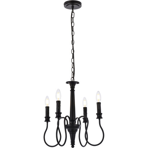 Flynx 4 Light 17 inch Black Pendant Ceiling Light