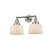 Franklin Restoration Large Bell LED 19 inch Brushed Satin Nickel Bath Vanity Light Wall Light in Matte White Glass, Franklin Restoration