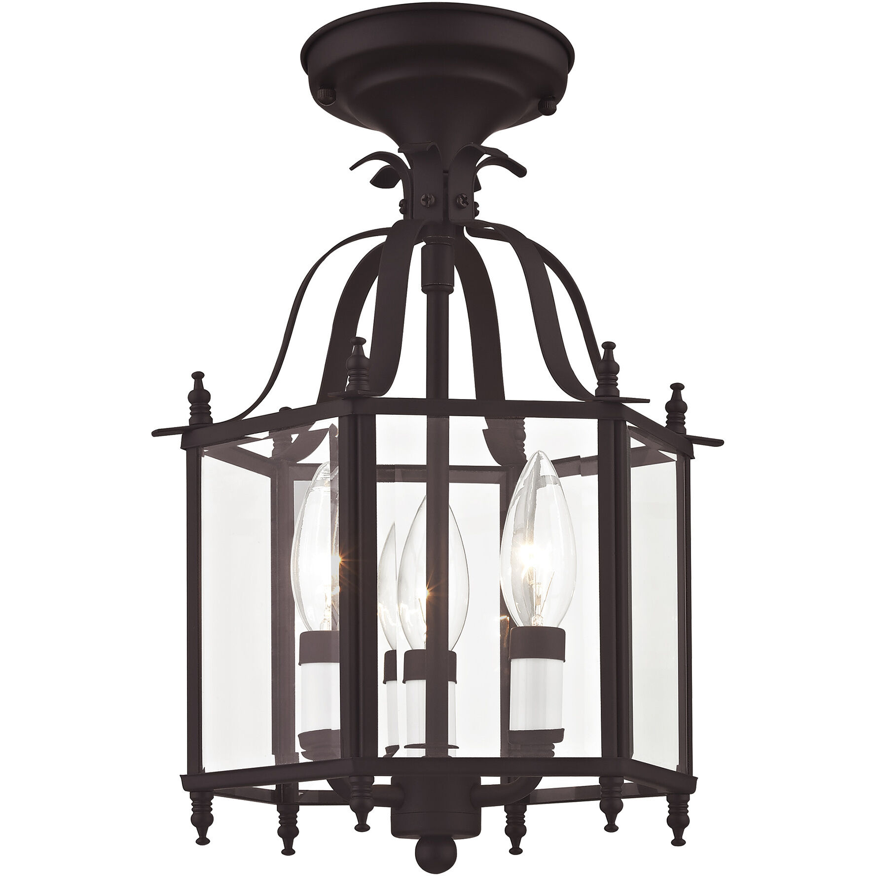 Livingston 3 Light 10 inch Bronze Convertible Mini Pendant/Ceiling Mount Ceiling Light