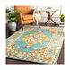 Cosmopolitan 36 X 24 inch Teal/Mustard/Burnt Orange/Bright Orange/Khaki Rugs, Rectangle