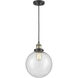 Franklin Restoration Beacon LED 10 inch Black Antique Brass Mini Pendant Ceiling Light in Seedy, Franklin Restoration