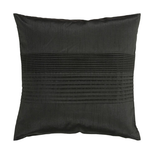 Solid Pleated 18 X 18 inch Black Pillow Kit, Square