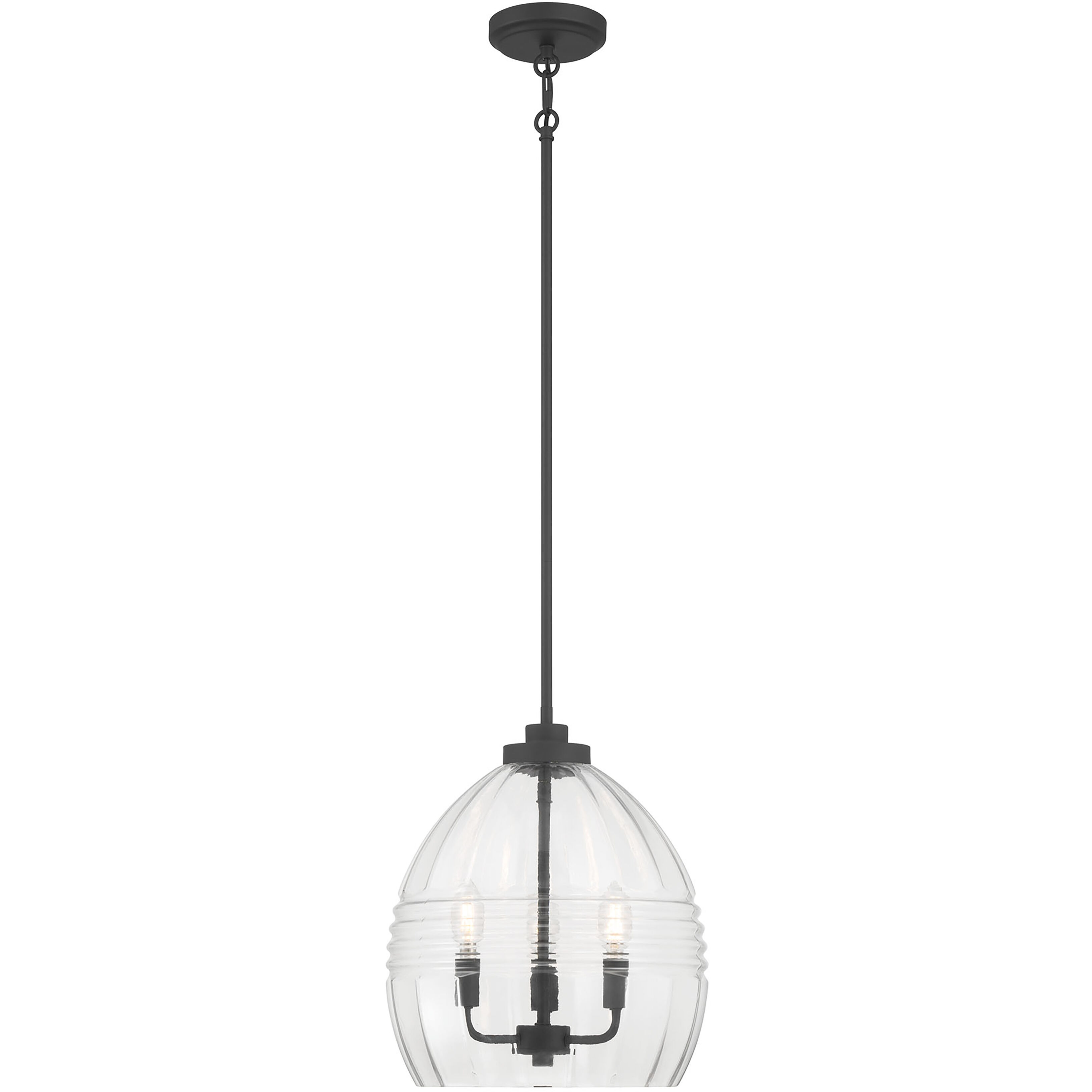 Miravelle 3 Light 13 inch Matte Black Pendant Ceiling Light