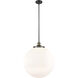 Franklin Restoration Beacon 1 Light 18 inch Black Antique Brass Pendant Ceiling Light in Incandescent, Matte White