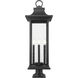 Tiberius 6 Light 36.75 inch Black Outdoor Pier Mounted Fixture in Clear Seedy Glass