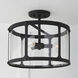 Brennen 3 Light 15 inch Black Iron Semi-Flush Mount Ceiling Light, Convertible Dual Mount