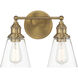 Barwell 2 Light 15 inch Oxidized Aged Brass Bath Vanity Light Wall Light