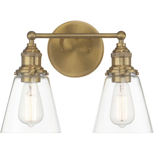Barwell 2 Light 15 inch Oxidized Aged Brass Bath Vanity Light Wall Light