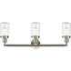 Franklin Restoration Dover 3 Light 31 inch Brushed Satin Nickel Bath Vanity Light Wall Light in Clear Glass, Franklin Restoration