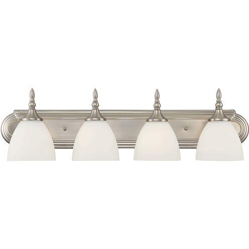 Herndon 4 Light 30 inch Satin Nickel Bathroom Vanity Light Wall Light, Essentials
