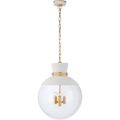 Julie Neill Lucia 4 Light 18 inch White and Gild Pendant Ceiling Light in White with Gild, Large