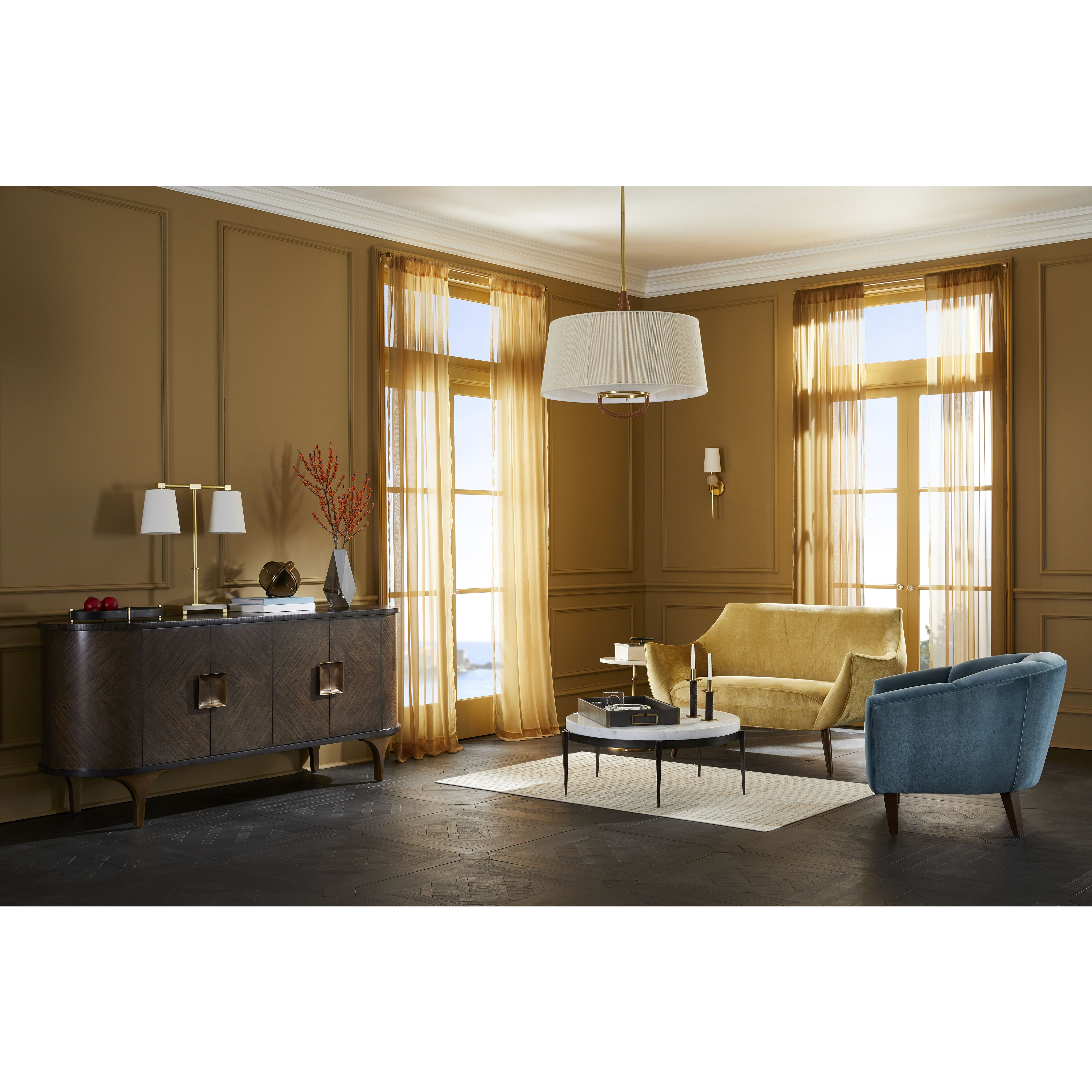 Middlebury 6 Light 28.5 inch Natural and Antique Brass Pendant Ceiling Light