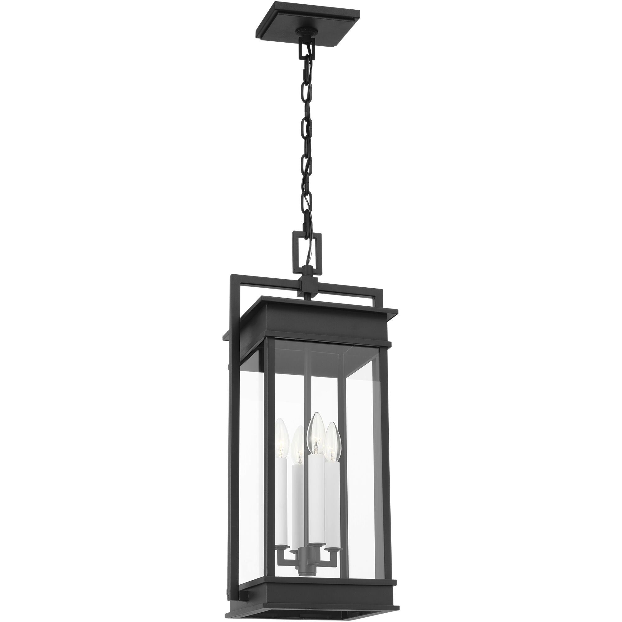 C&M by Chapman & Myers Cupertino 4 Light 11.13 inch Textured Black Outdoor Hanging Lantern