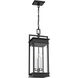 C&M by Chapman & Myers Cupertino 4 Light 11.13 inch Textured Black Outdoor Hanging Lantern