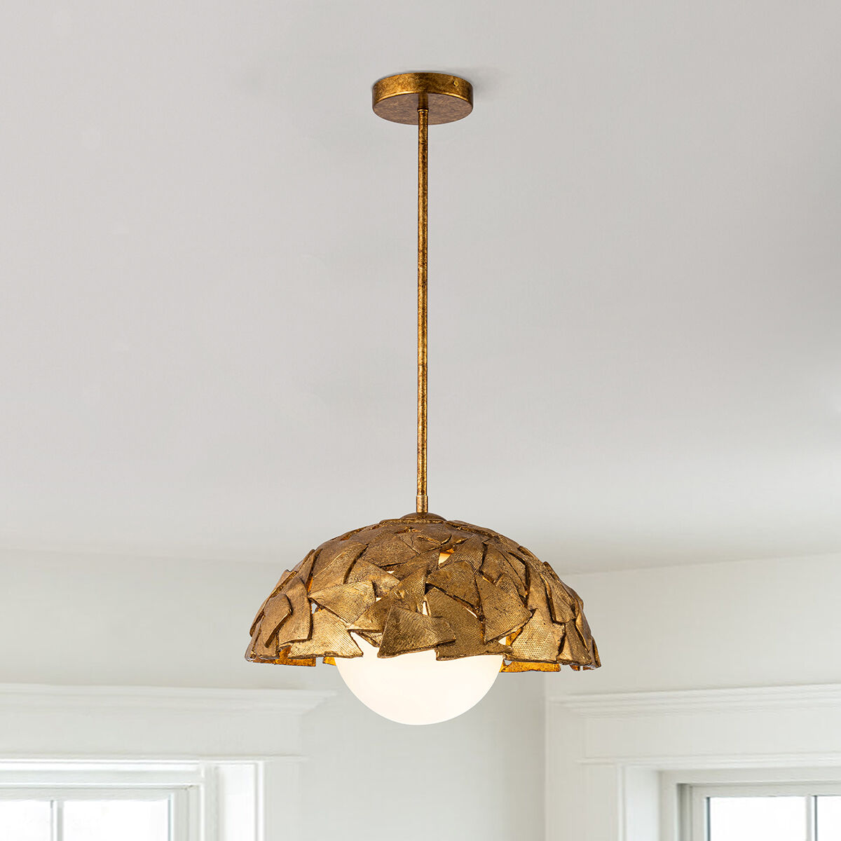 Mosaic Luxe 1 Light 16 inch Gold Pendant/Flush Ceiling Light