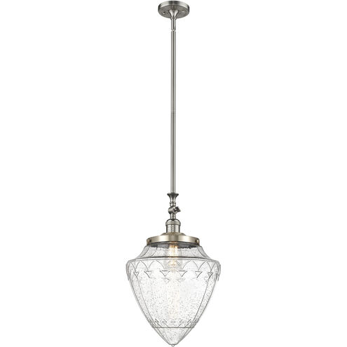 Franklin Restoration Bullet LED 12 inch Brushed Satin Nickel Mini Pendant Ceiling Light in Seedy