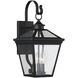 Ellijay 3 Light 19 inch Black Outdoor Wall Lantern