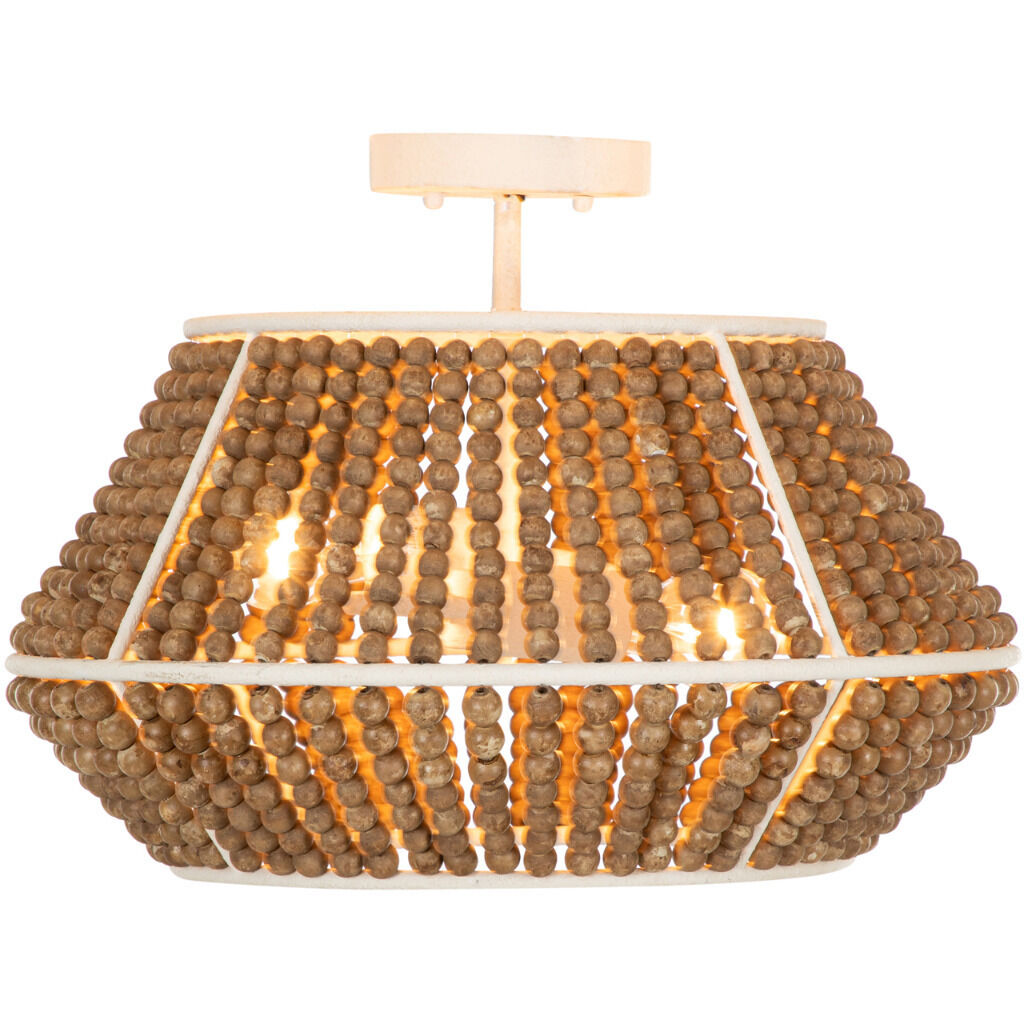 Gilmer 2 Light 18.5 inch Plaster / Beige Washed Wood Semi-Flush Mount Ceiling Light