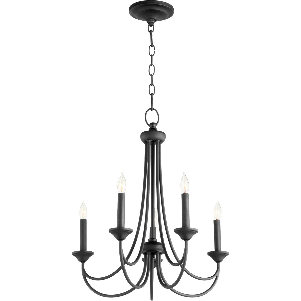Brooks 5 Light 22 inch Noir Chandelier Ceiling Light