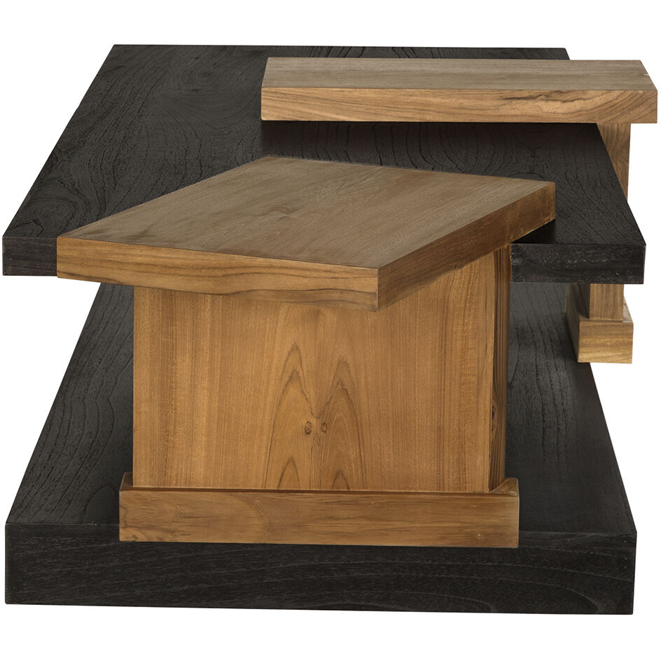 Fleming 79 X 33 inch Charcoal Black and Clear Coat Flat Coffee Table