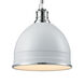 Carolton 1 Light 13 inch Gloss White with Chrome Pendant Ceiling Light