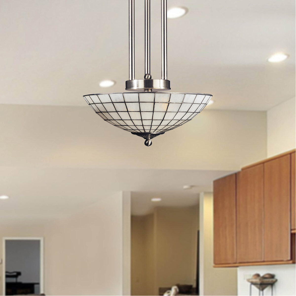 Springdale 2 Light 20 inch Satin Nickel Pendant Ceiling Light