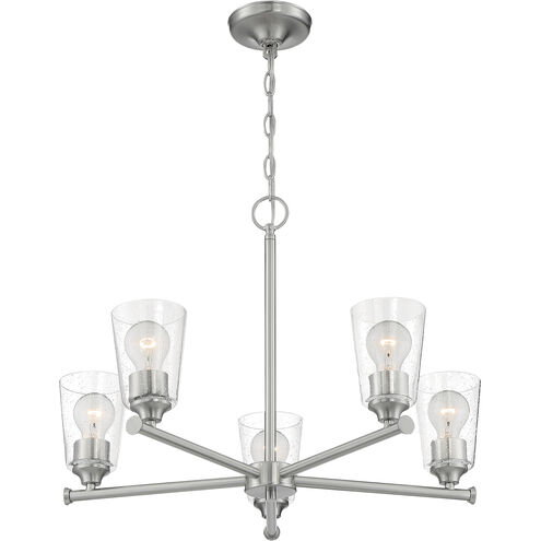 Bransel 5 Light 25 inch Brushed Nickel Chandelier Ceiling Light