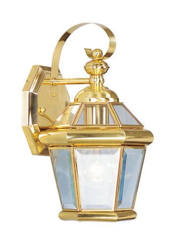 Georgetown 1 Light 12 inch Polished Brass Outdoor Wall Lantern
