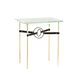 Equus 25.1 X 22 inch Modern Brass and Bronze Side Table in Leather Black, Modern Brass/Bronze