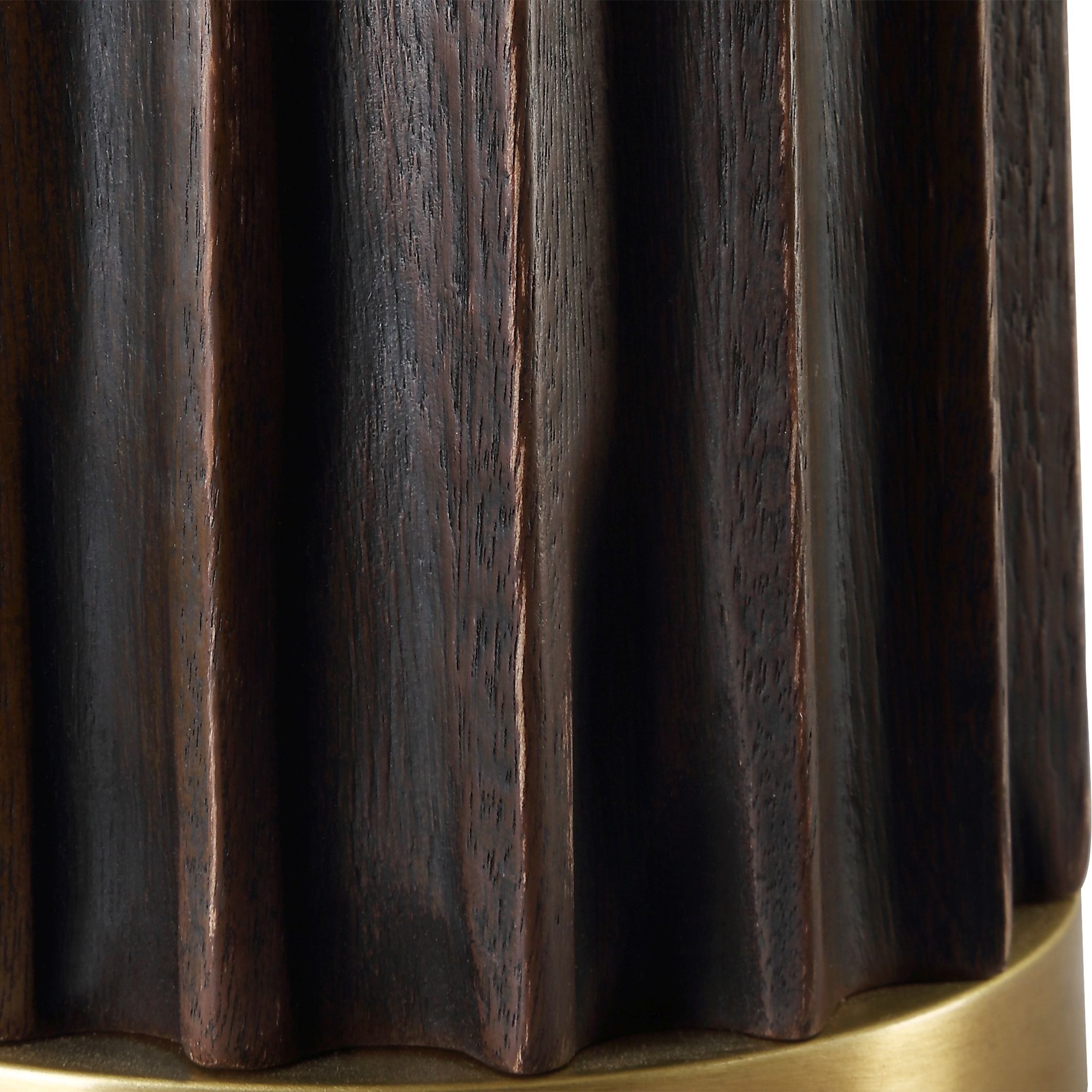 Forage 31.5 inch 100.00 watt Dark Stain Oak and Antique Brass Table Lamp Portable Light