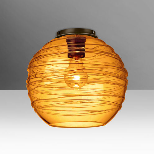 Wave 10 1 Light 10 inch Bronze Semi-Flush Mount Ceiling Light